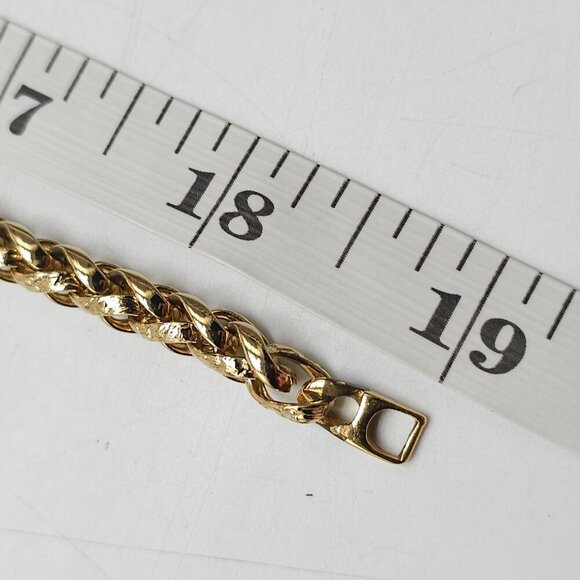 Heavy 1980s Gold Rope Chain Necklace Bracelet Set With Clasp Closure - Picture 6 of 7